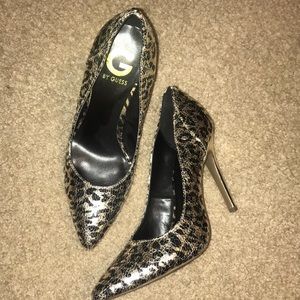 Cheetah Metallic Heels by Guess